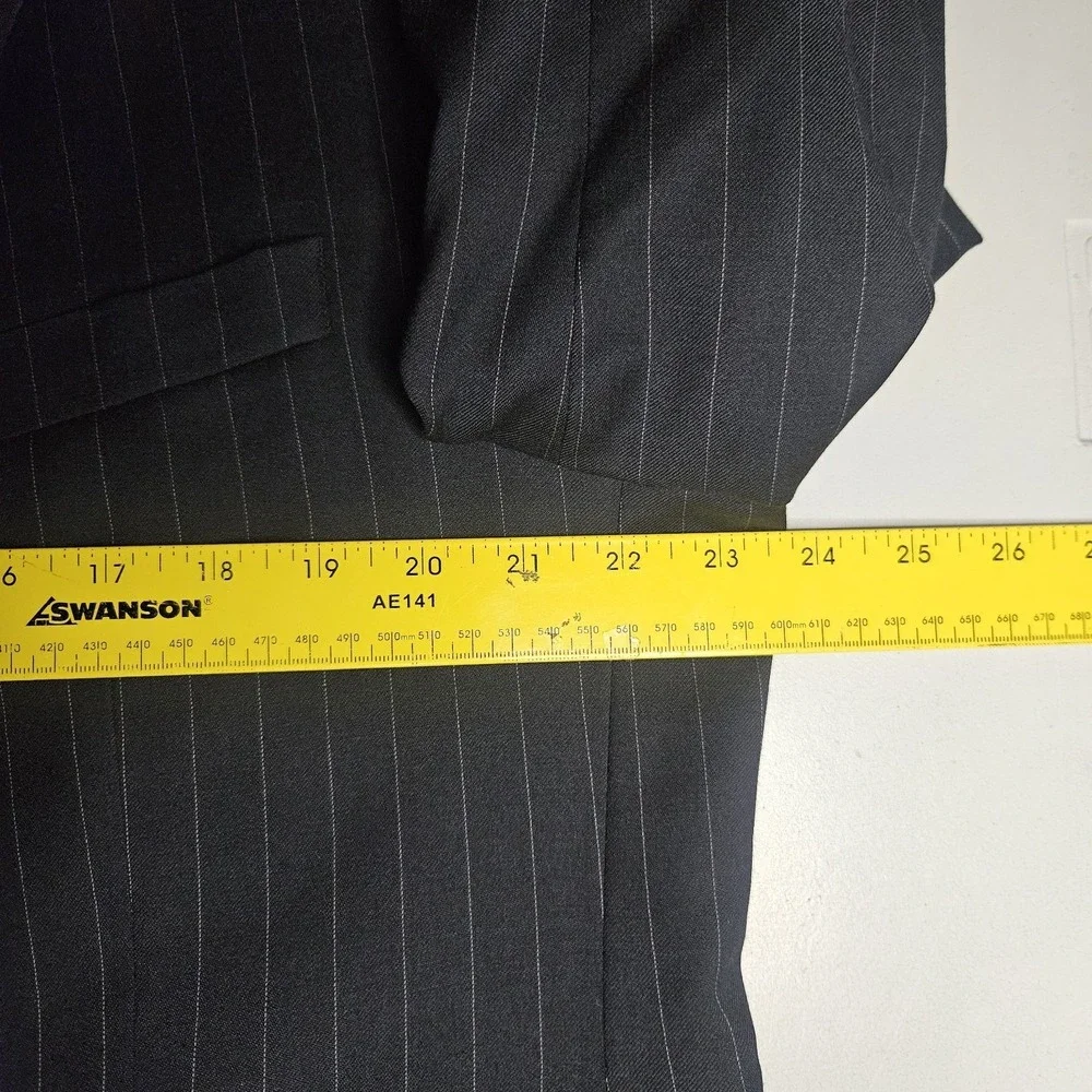 Ralph‎ Lauren Mens Blazer 46L Navy Wool Pinstripe Sport Coat Suit Jacket